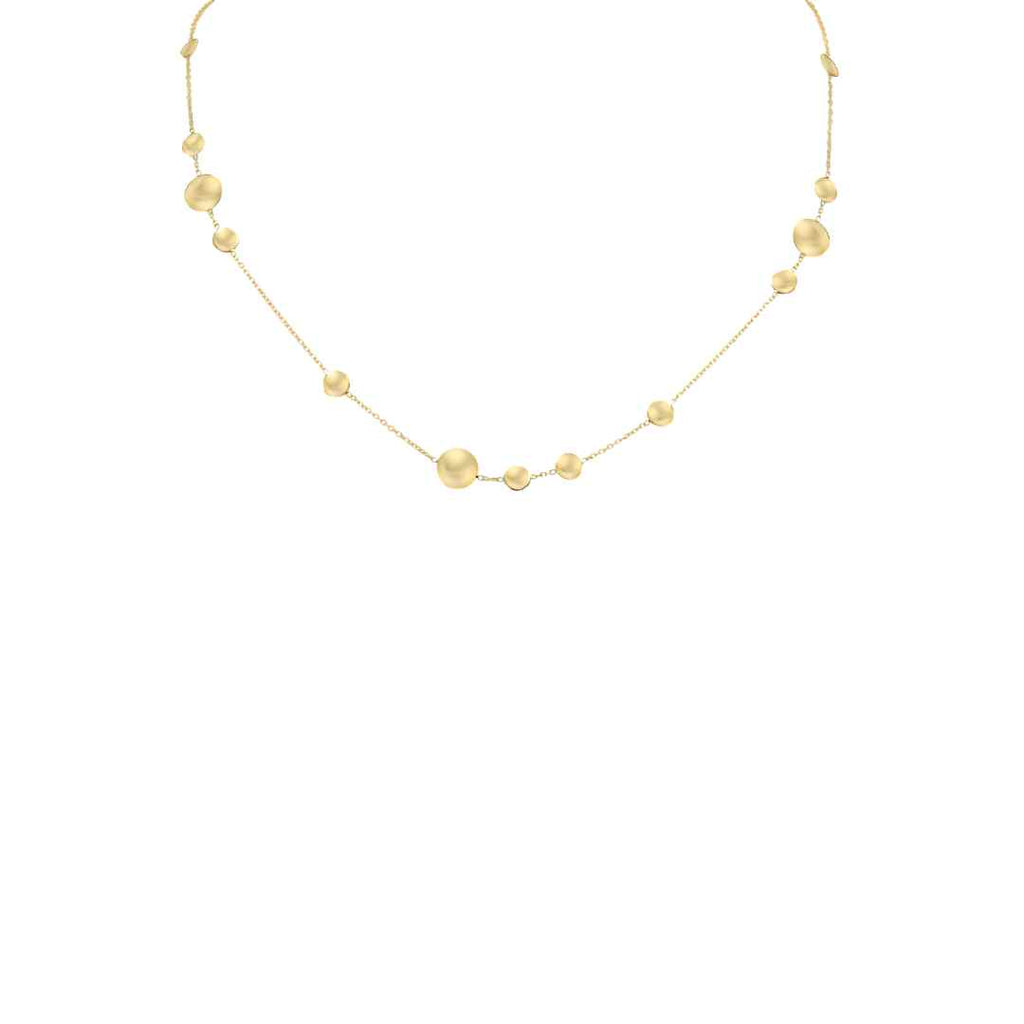 9CT Yellow Gold Flat Disc & Chain Necklace 18"
