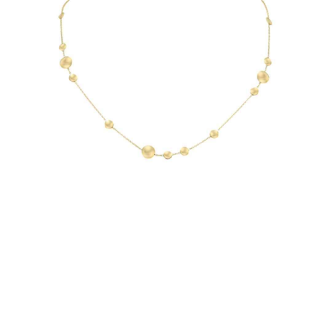 9CT Yellow Gold Flat Disc & Chain Necklace 18"