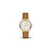Amalys Charline Brown Strap Watch – White Dial with Leather Band