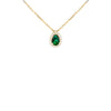 9ct Yellow Gold Green Pear Shape CZ Halo Necklace