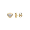 9CT Two Tone Yellow & White Gold Triangle Stud Earrings 7mm