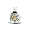 Dalton Silver-Tone Skeleton Pocket Watch with Multifunction Dial