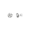 9CT White Gold Polished Ribbed Knot Stud Earrings 7.5mm