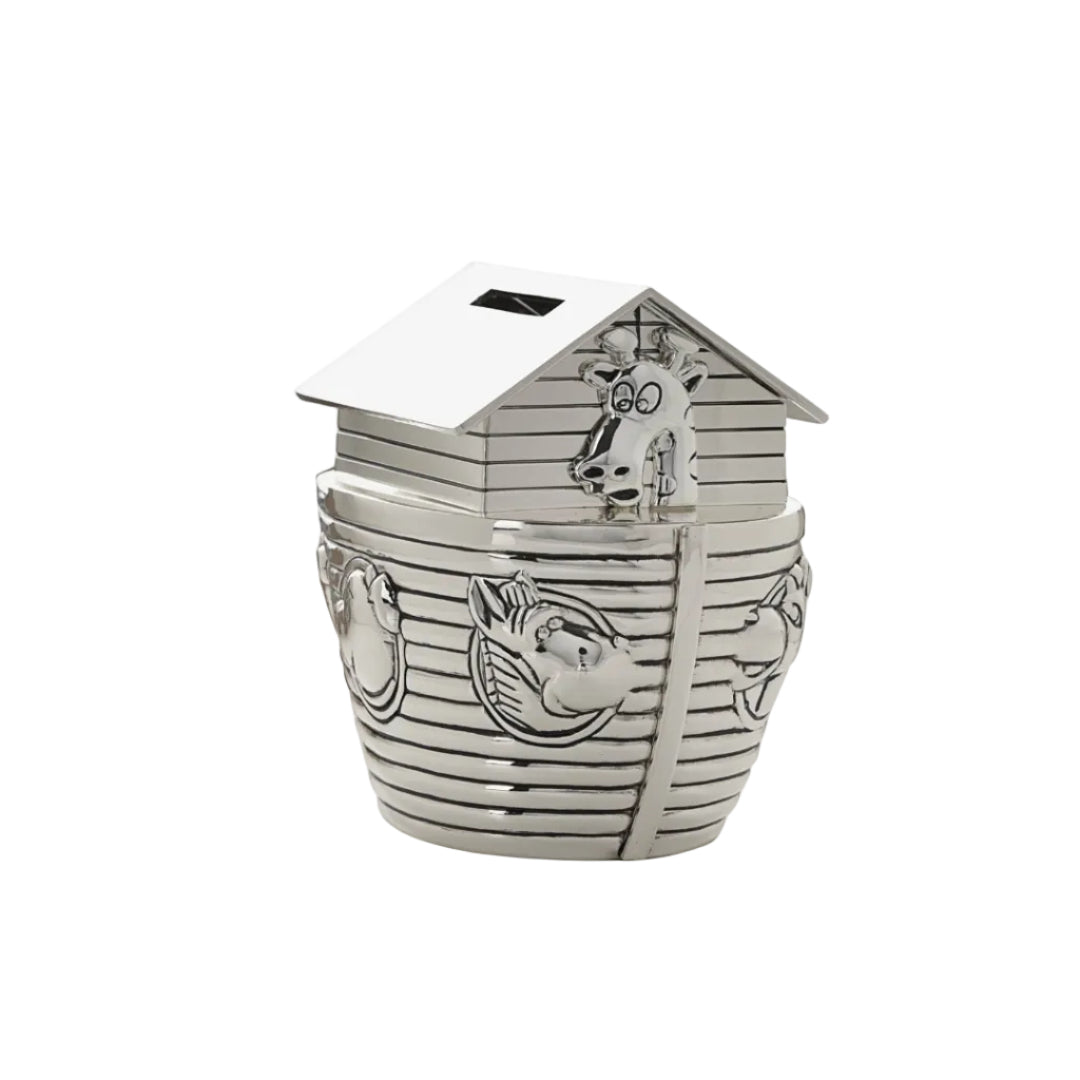 Silver Plated Noah’s Ark Money Box