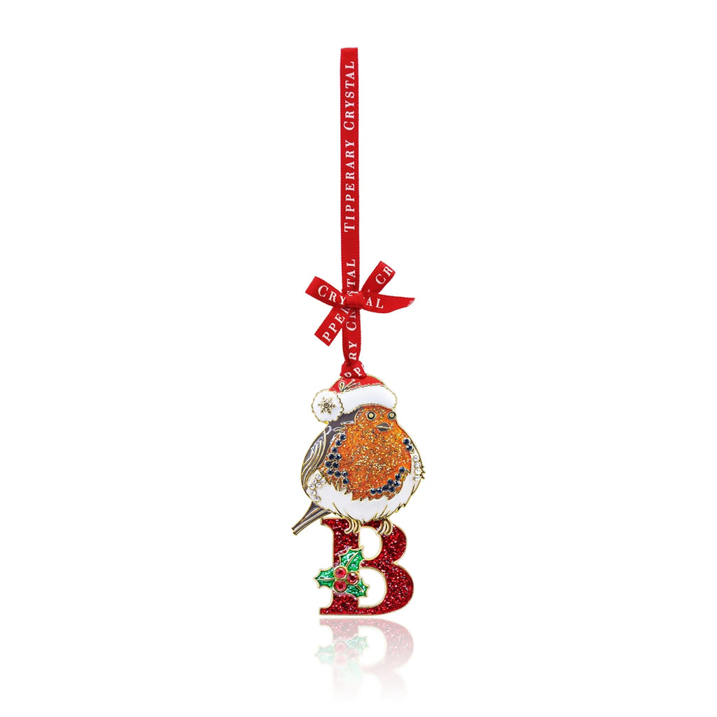Tipperary Alphabet Robin Christmas Decoration - B
