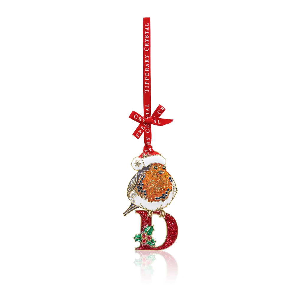 Tipperary Alphabet Robin Christmas Decoration - D