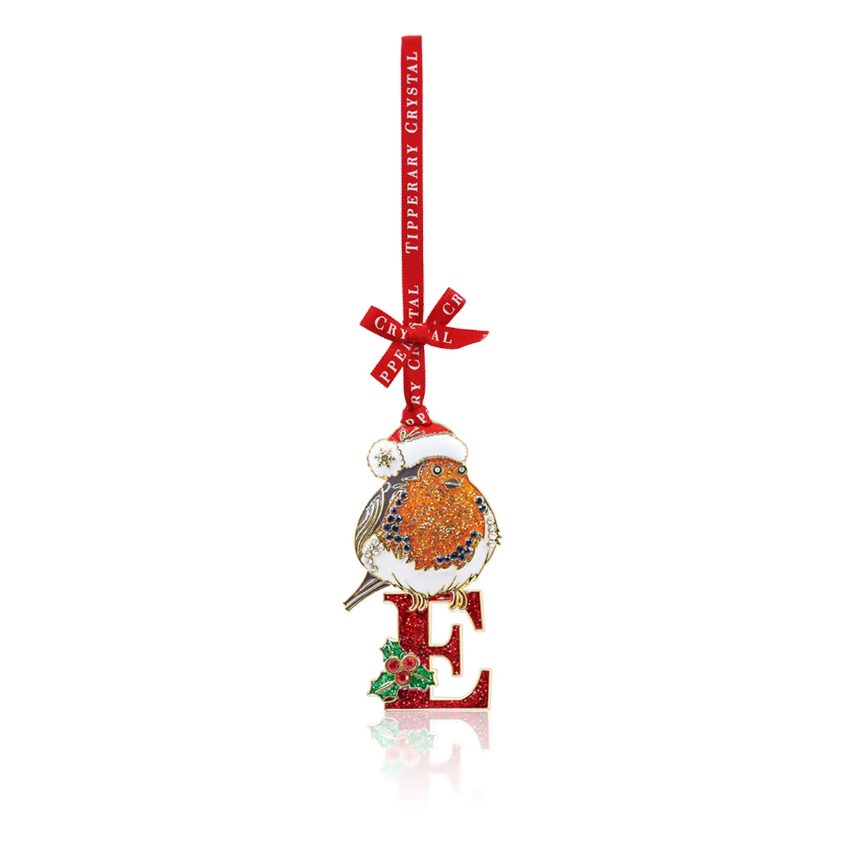 Tipperary Alphabet Robin Christmas Decoration - E