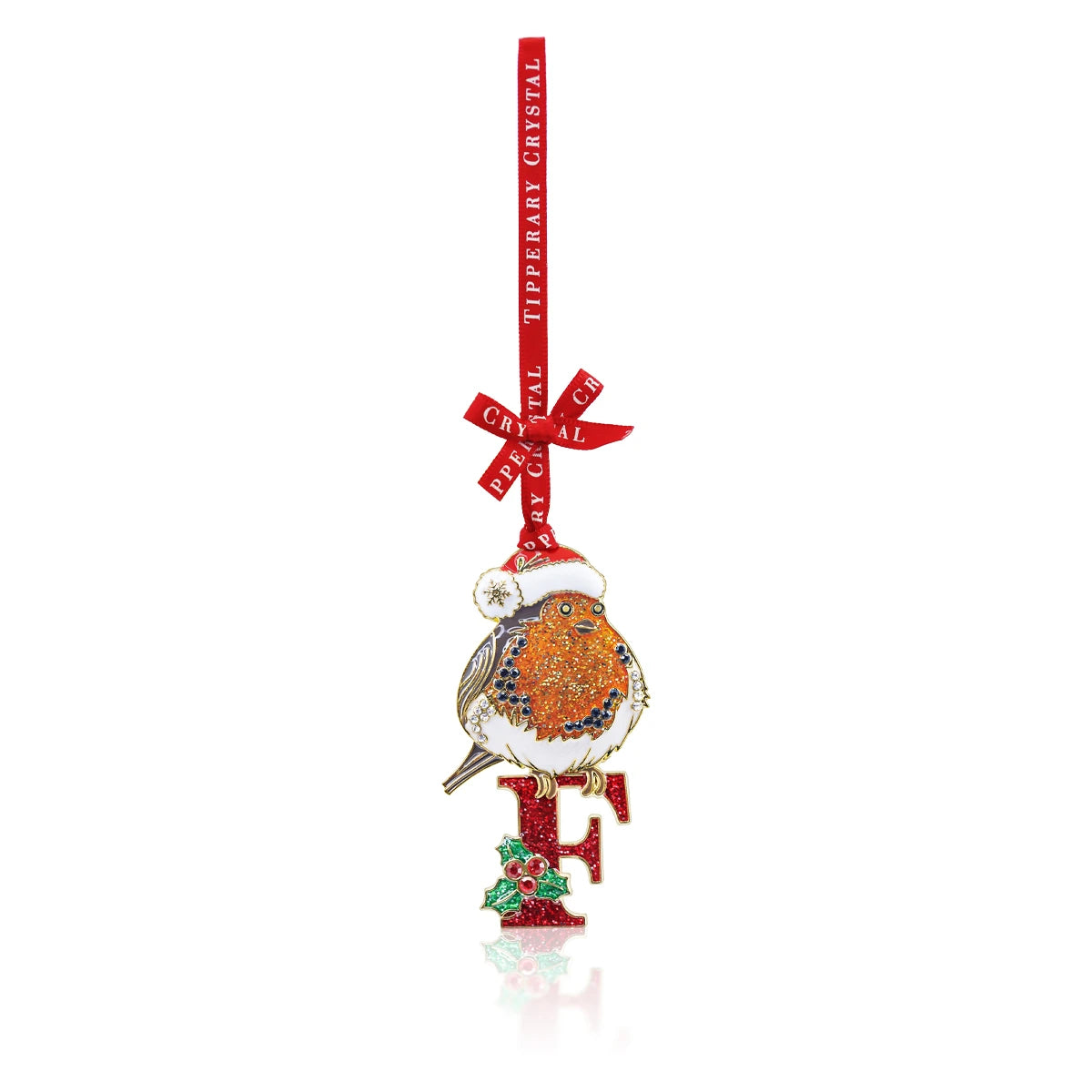 Tipperary Alphabet Robin Christmas Decoration - F