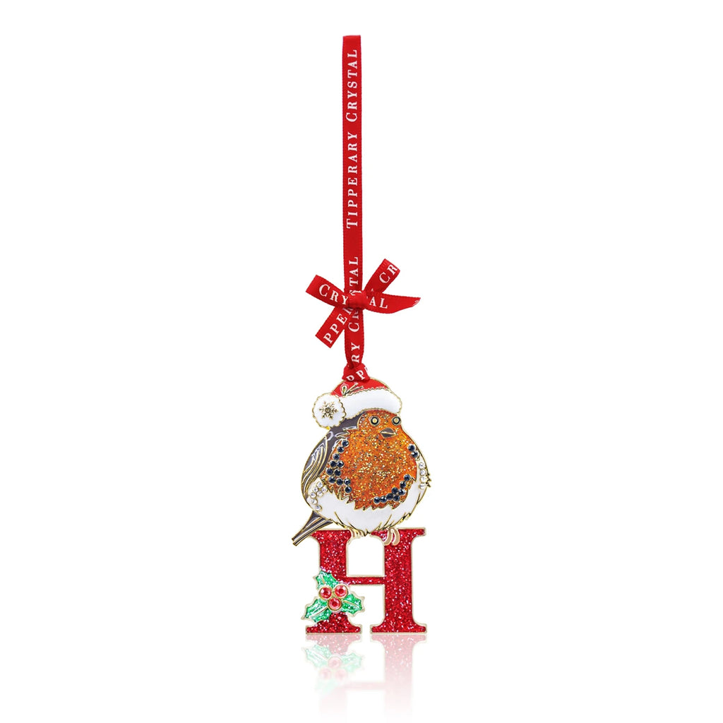 Tipperary Alphabet Robin Christmas Decoration - H