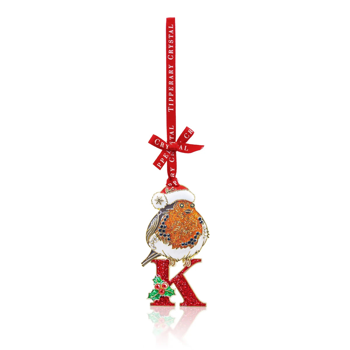 Tipperary Alphabet Robin Christmas Decoration - K