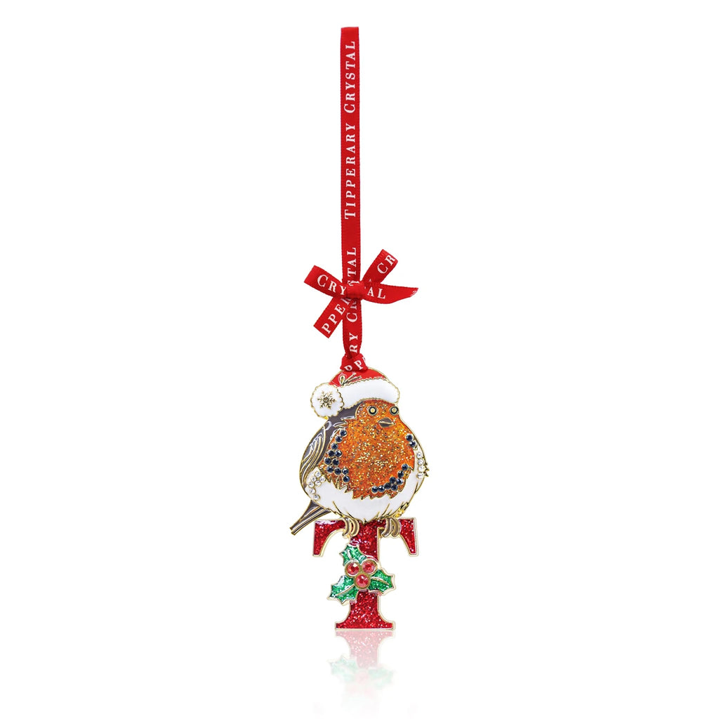 Tipperary Alphabet Robin Christmas Decoration - T