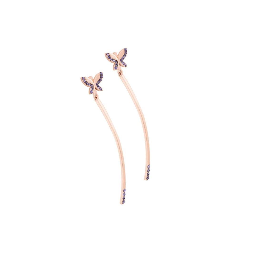 Butterfly Bar Earrings - Rose Gold
