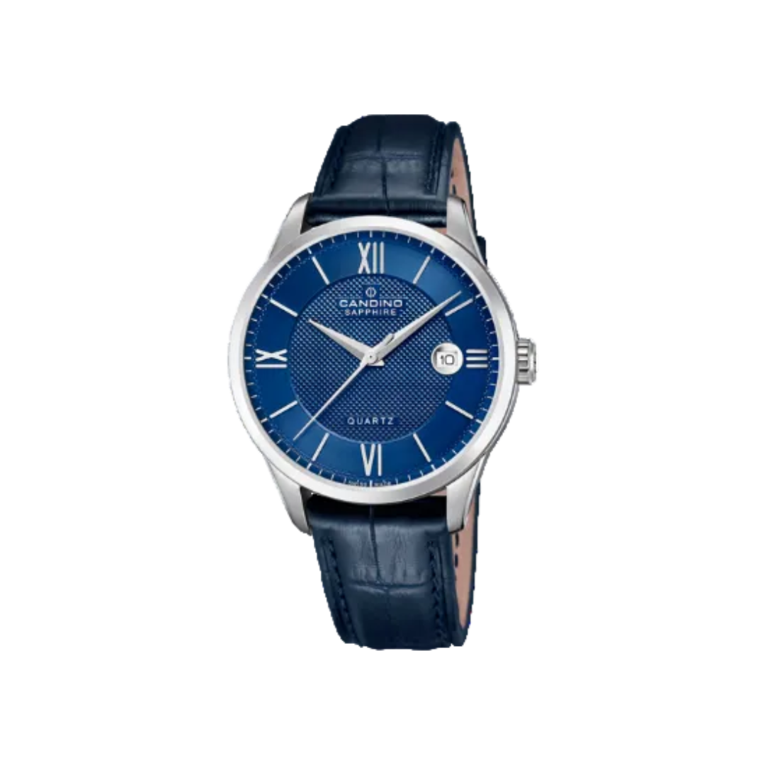Candino Sapphire Classic – Blue Dial with Leather Strap