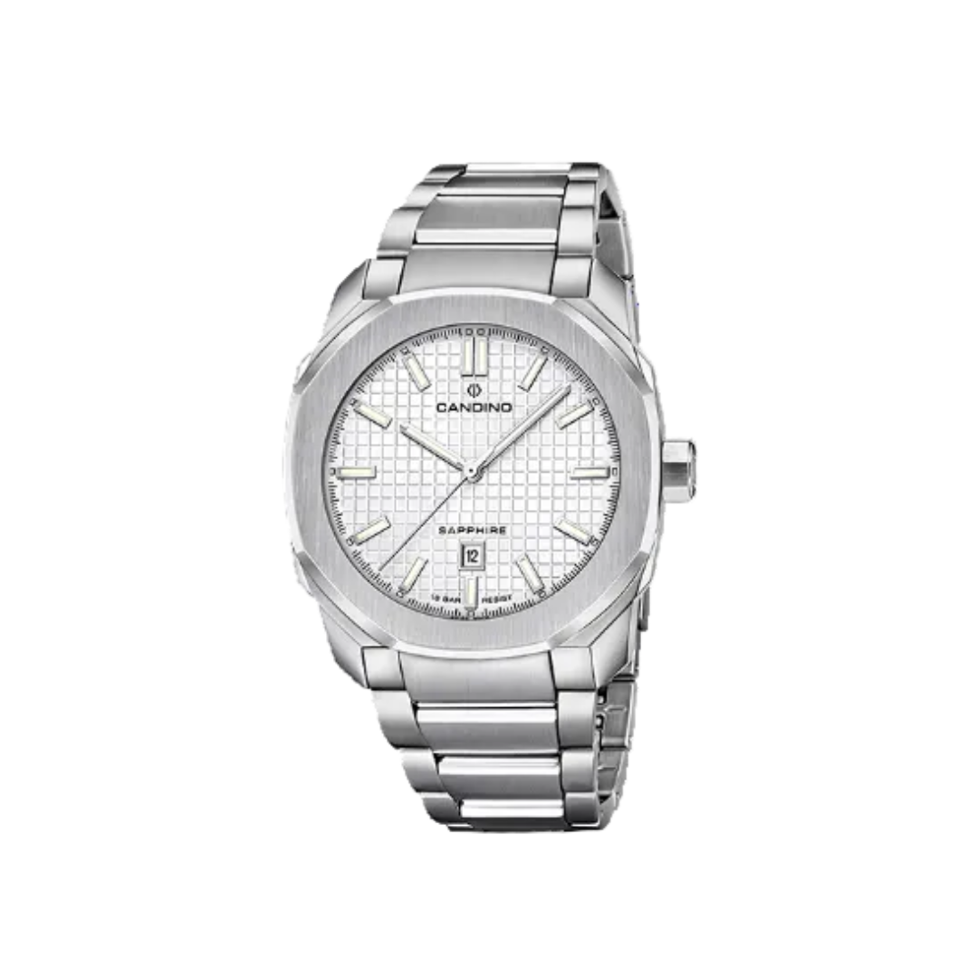 Candino Sapphire Classic – Silver Dial with Stainless Steel Bracelet