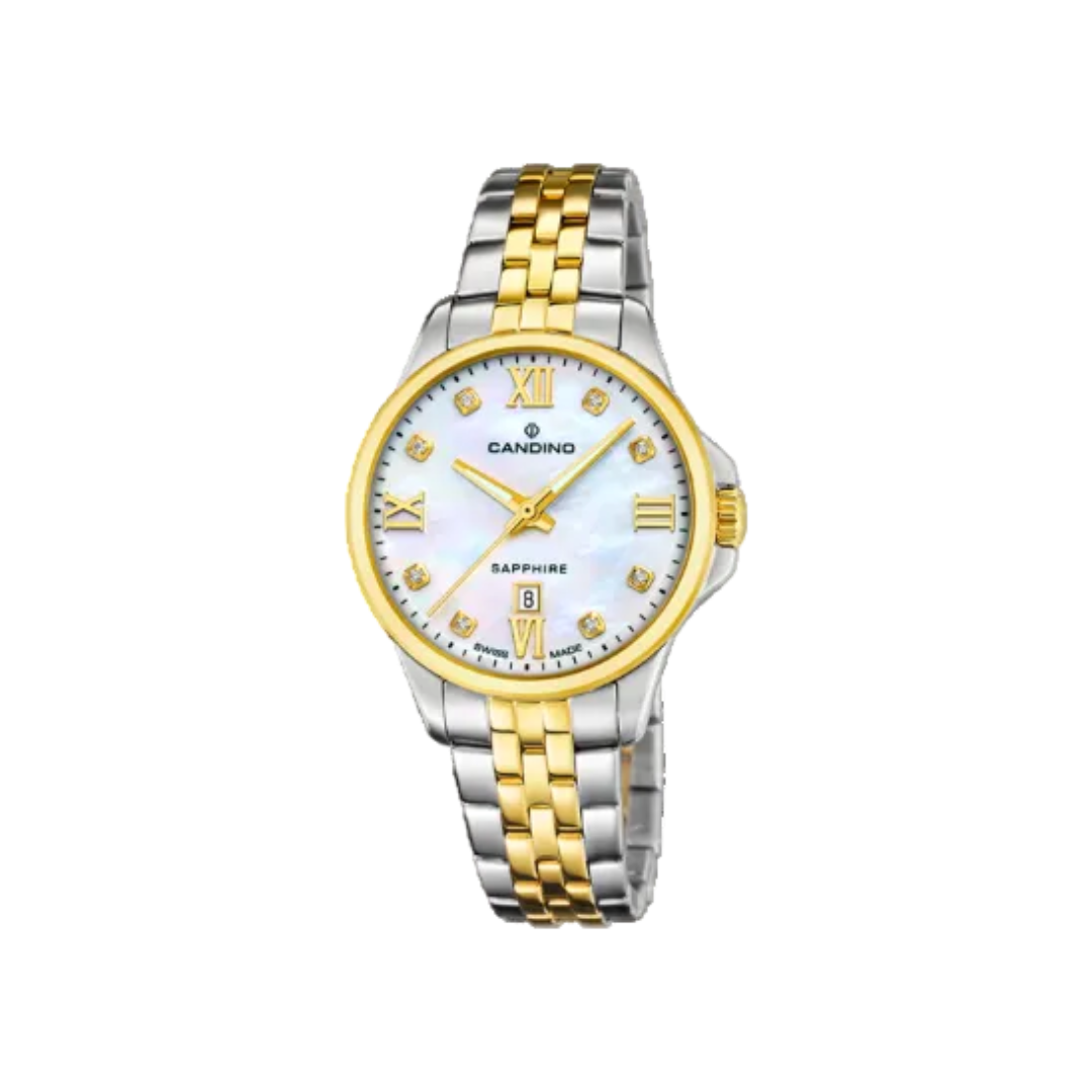 Candino Sapphire Classic – Mother-of-Pearl Dial with Two-Tone Bracelet
