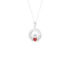 Sterling Silver January Birthstone Claddagh Pendant