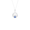 Sterling Silver September Birthstone Claddagh Pendant