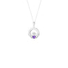 Sterling Silver February Birthstone Claddagh Pendant