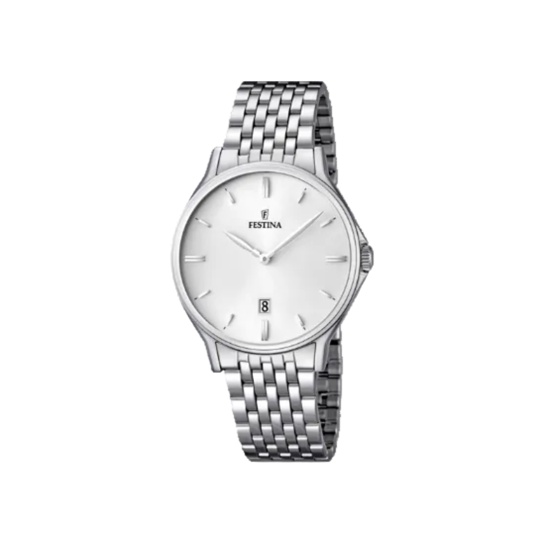 Festina Classic Elegance – Silver Dial with Stainless Steel Bracelet