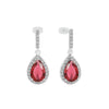 Maureen O’Hara Ruby Teardrop Halo Drop Earrings – Silver