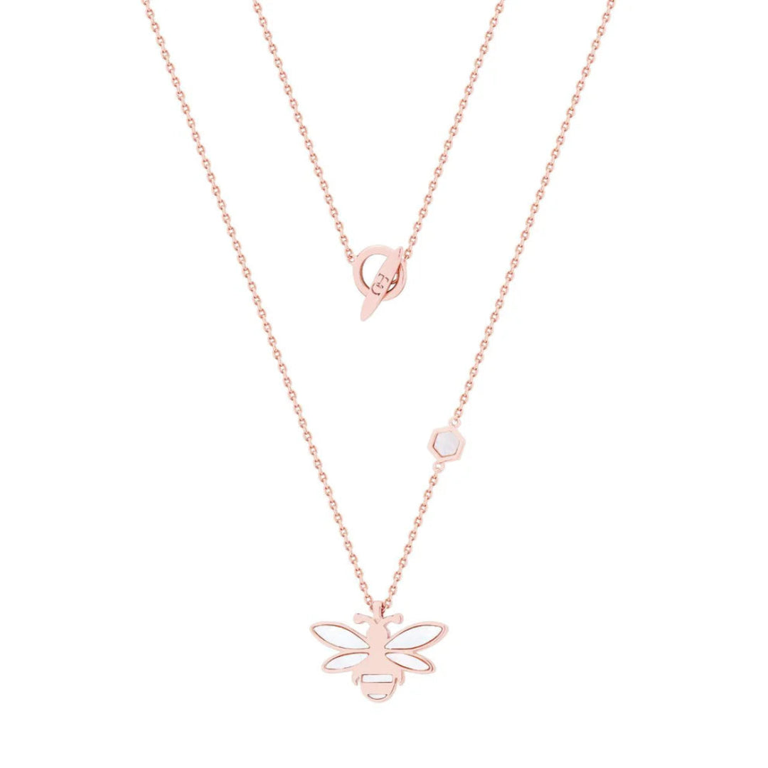 Bee Cut-Out Pendant – Rose Gold