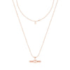 T-Bar Layered Pendant Necklace - Rose Gold
