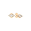 Evil Eye CZ Stud Earrings - Gold