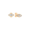 Evil Eye Stud Earrings Clear CZ - Gold