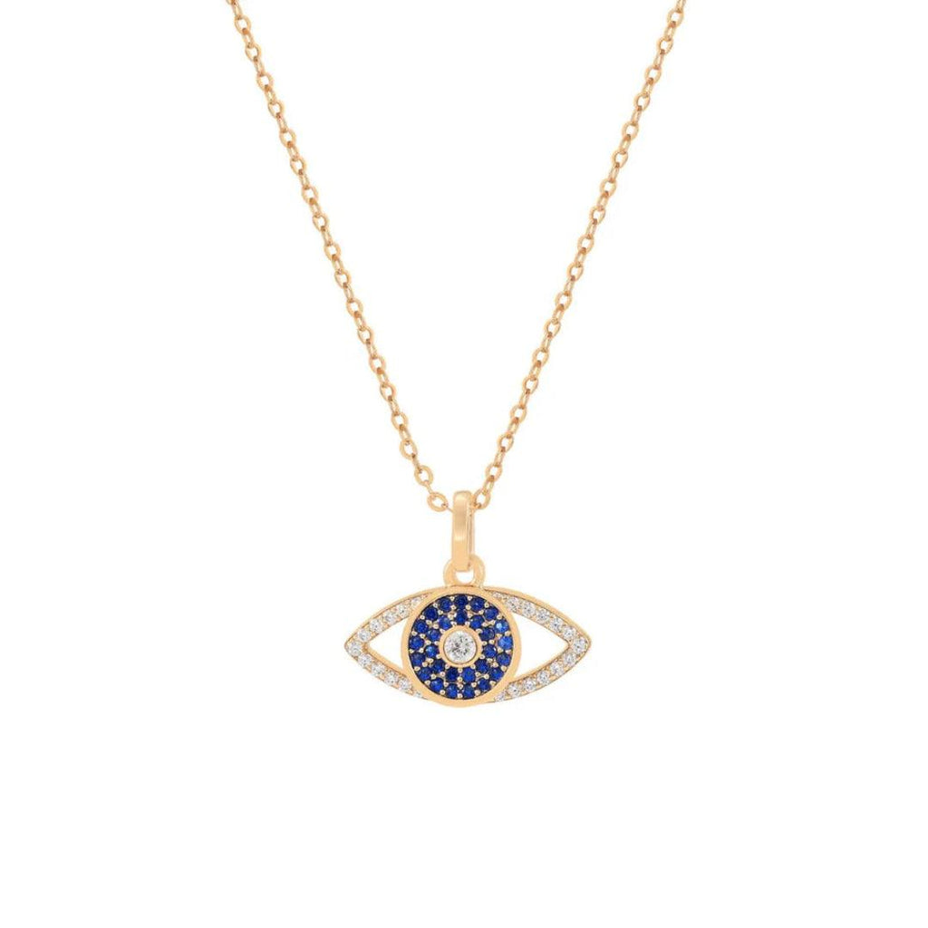 Evil Eye Sapphire Necklace - Gold