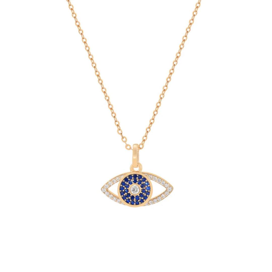 Evil Eye Sapphire Necklace - Gold
