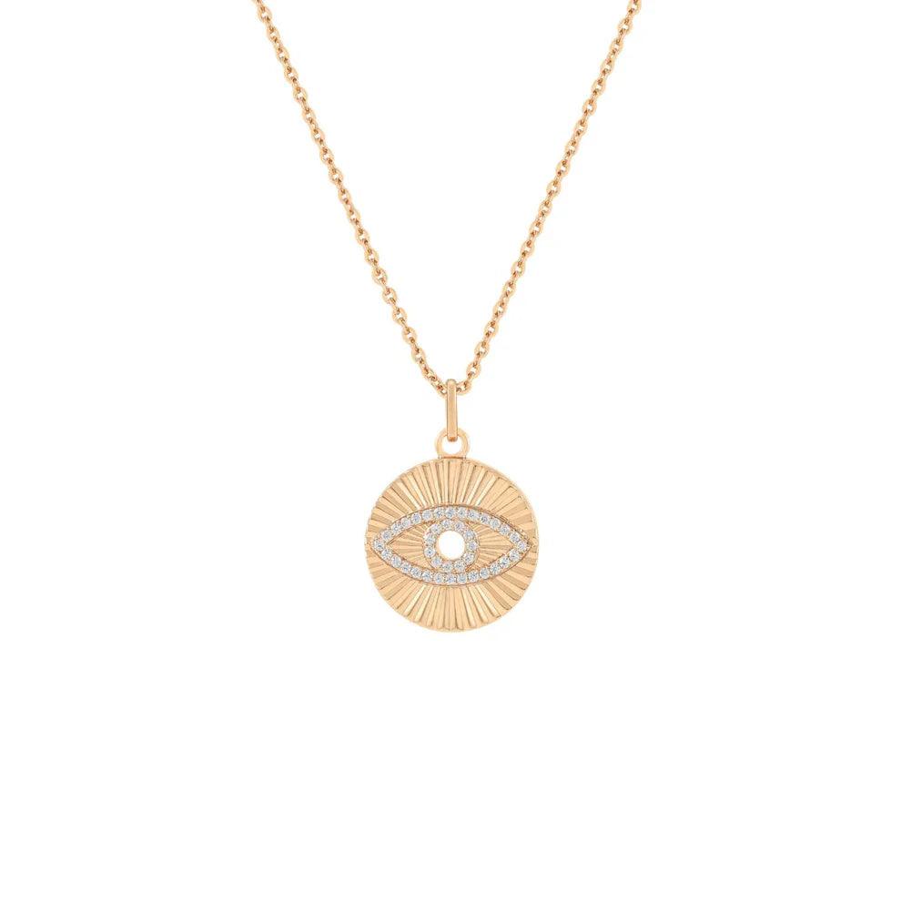 Evil Eye Pendant with CZ - Gold