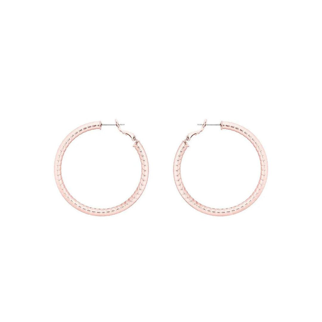 Textured Hoop Earrings - Rose Gold