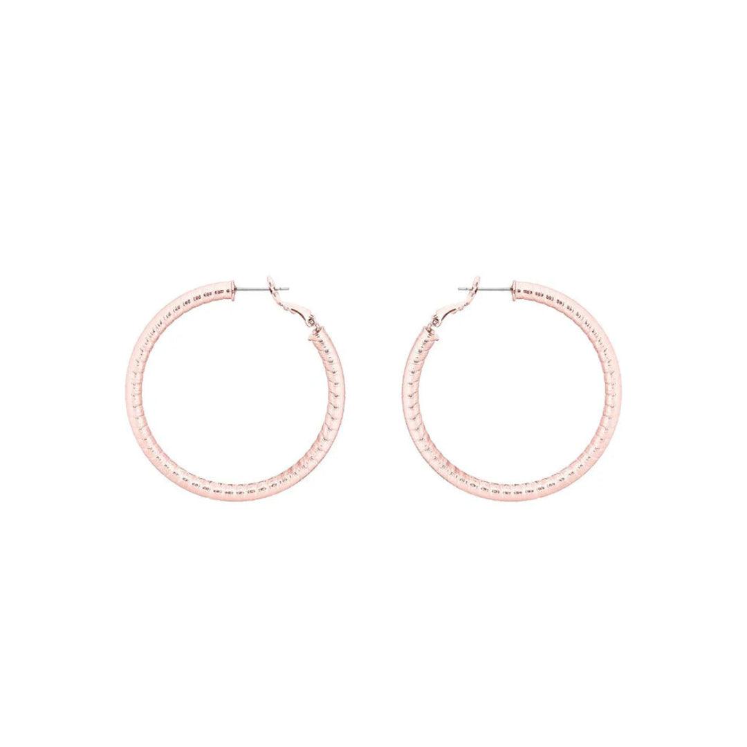 Textured Hoop Earrings - Rose Gold