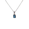 Blue Mirage Sterling Silver Necklace – Emerald-Cut CZ Drop