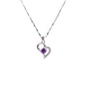Amethyst Embrace Sterling Silver Necklace – CZ Heart Radiance