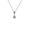 Celestial Drops Sterling Silver Necklace – Double Halo CZ Elegance