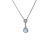 Blue Aurora Drops Sterling Silver Necklace – Double Halo CZ Glow