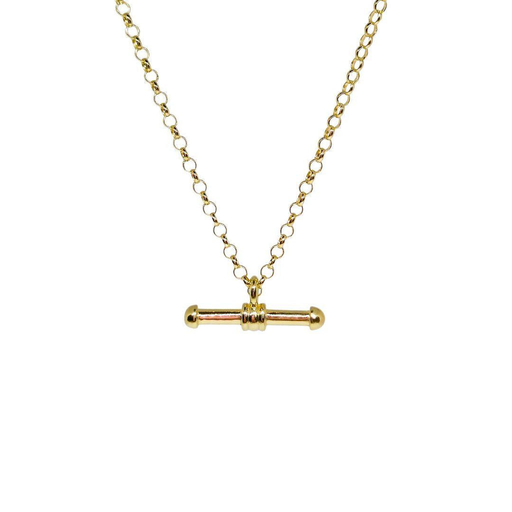 Silver Balance Bar Necklace – Gold