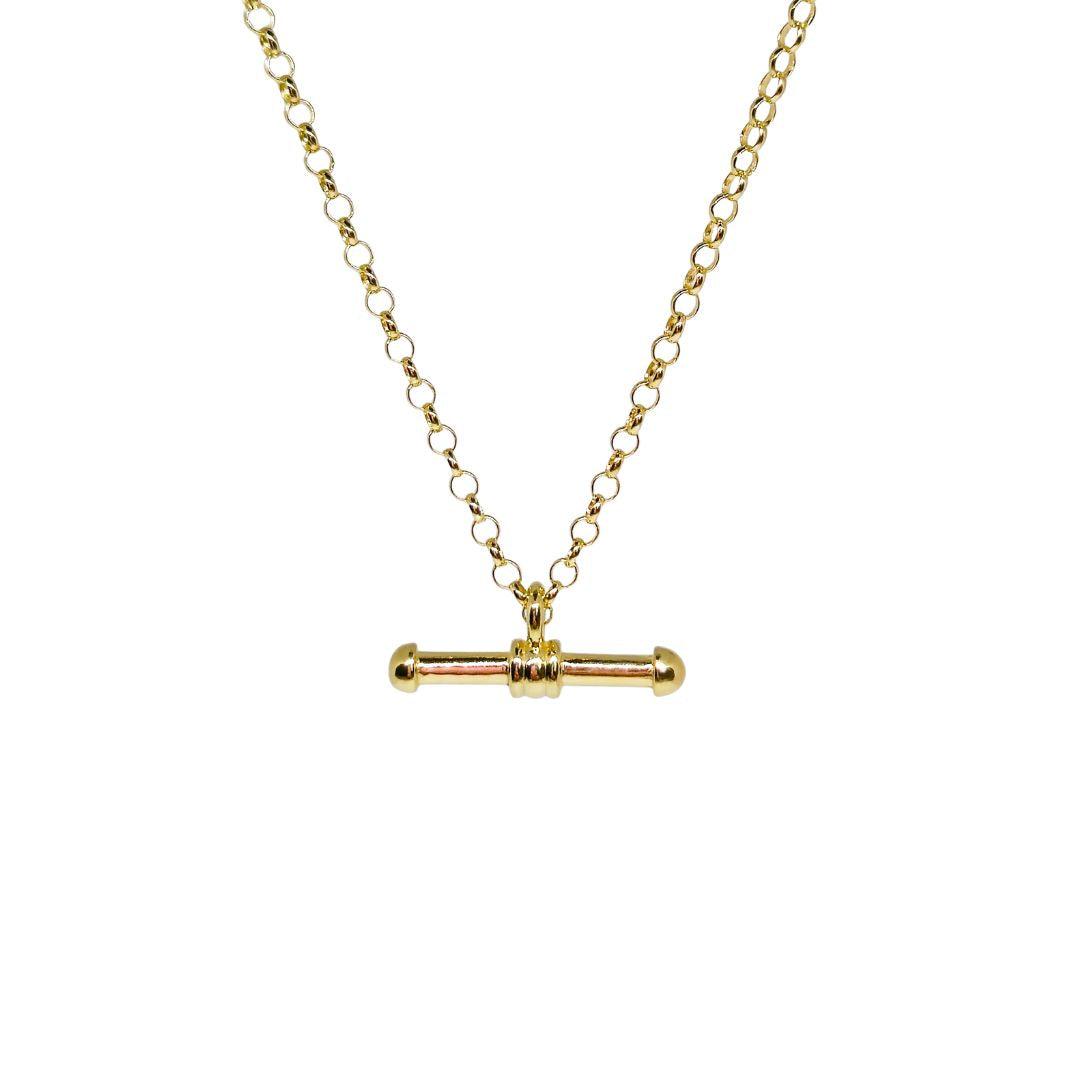 Silver Balance Bar Necklace – Gold